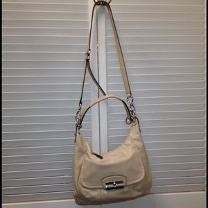 SOLD Coach shoulder cross body pastel pink leather