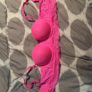 Pink push up bra.