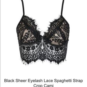 Black lace crop top,