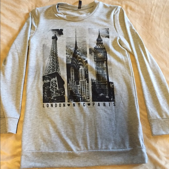 Long sleeve London NYC Paris shirt