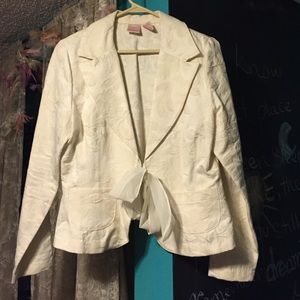 Cream blazer with tie closure