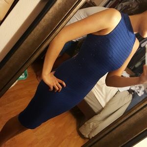 Long blue stripes dress,