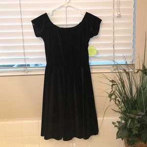 black velvet skater dress