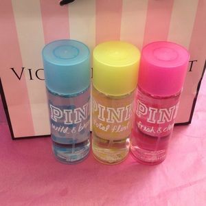 3 Full Size PINK body mists, NEW