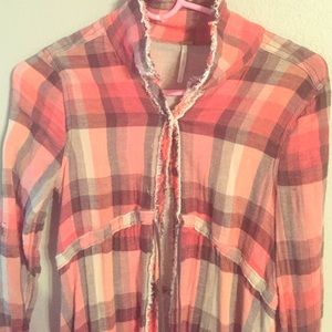 free people plaid button up dress