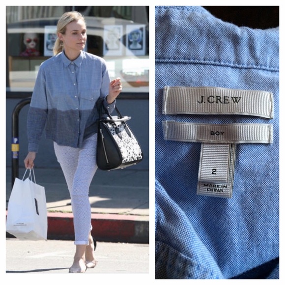J. Crew Tops - J.Crew two tone denim button down