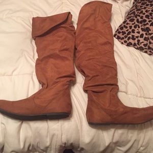 Charlotte Russe brown boots size 10 worn once