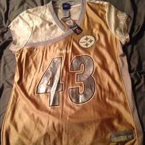 Gold steelers jersey RARE size large women's