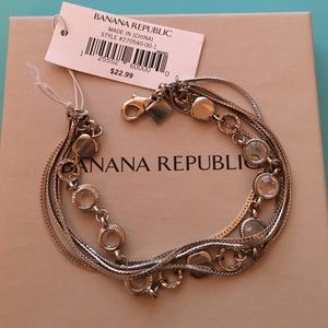 Banana Republic silver & crystal chain bracelet