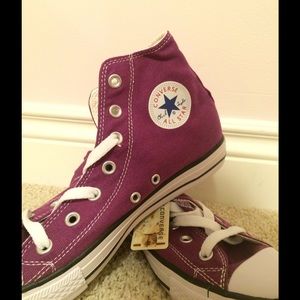 Brand new purple high top converse