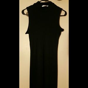 Long black or gray maxi turtle neck dress