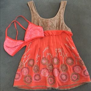 Free People Sleeveless Top w/Matching Bra