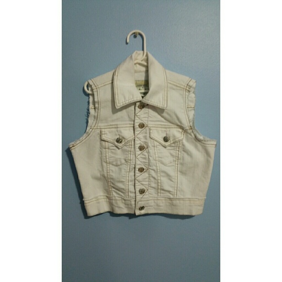 White Denim Vest
