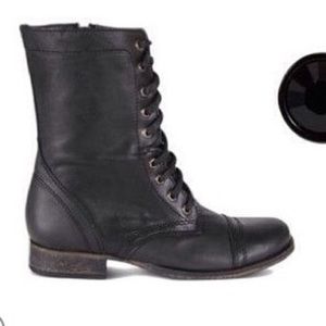 Black Combat Lace Up Boots