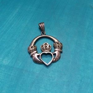 Sterling silver Irish Claddagh pendant