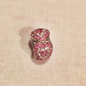 PANDORA pink & white heart charm