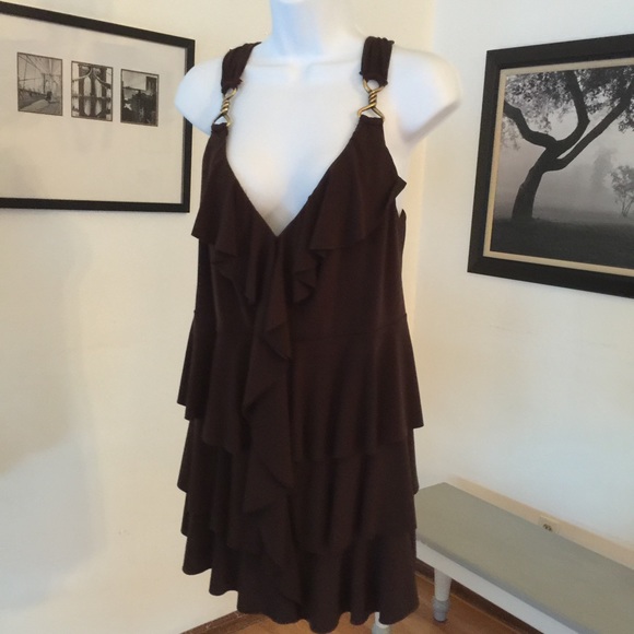 Chocolate ruffled top