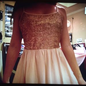 Sparkle topped cream dress