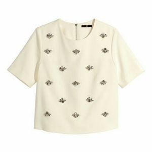Jeweled Rhinestone Top White