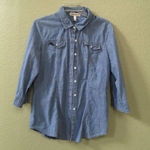 Light wash jean shirt