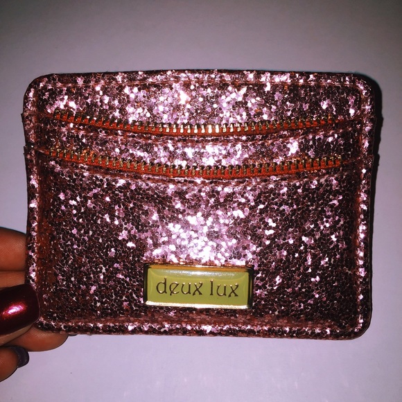 deux lux glitter card holder wallet