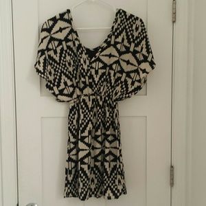 Black and white tribal print dress