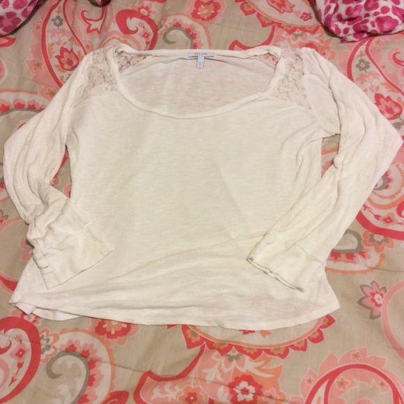 Cream long sleeve top from delias