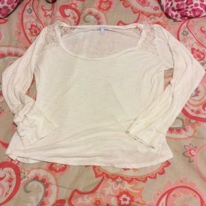 Cream long sleeve top from delias
