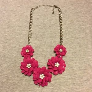 Pink flower necklace