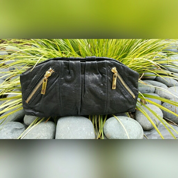 Tory Burch black Soft Leather clutch