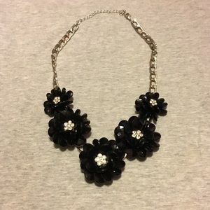Black flower necklace