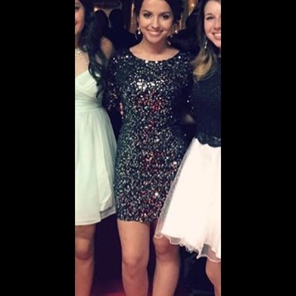 Crystal Doll Black Sequin Dress - Picture 3 of 3