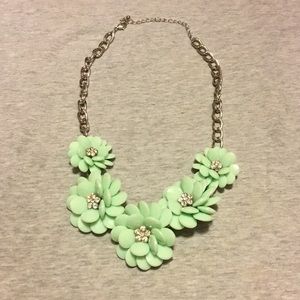 Mint green flower necklace