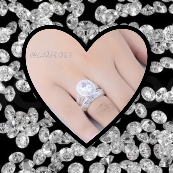 New Stainless Steel 4CT 2PC Wedding Ring Sz 7, 9 - Picture 4 of 4