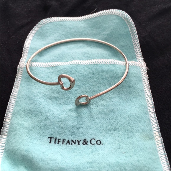 Tiffany else paretti open heart bangle bracelet.