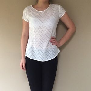 Sheer White Top with Button Detailing