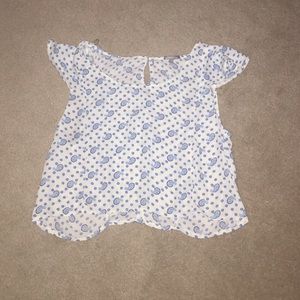 Blue and white mid crop top Charlotte Russe