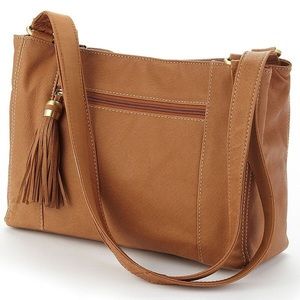Tan leather purse