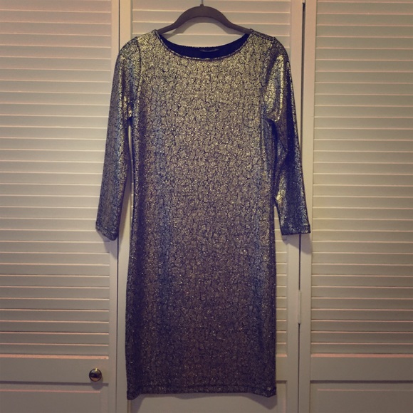 Gold long sleeve dress