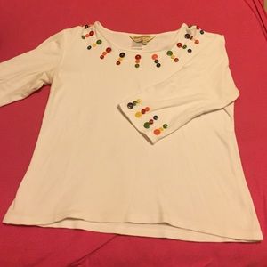 3/4 length sleeve white top