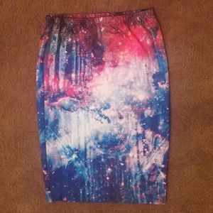 Galaxy print skirt