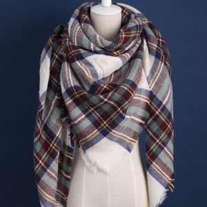 * SALE * Plaid Tartan Oversize Blanket Scarf