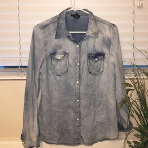 denim button up shirt