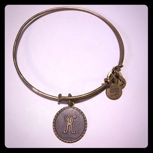 Alex and Ani gold "K" bangle bracelet