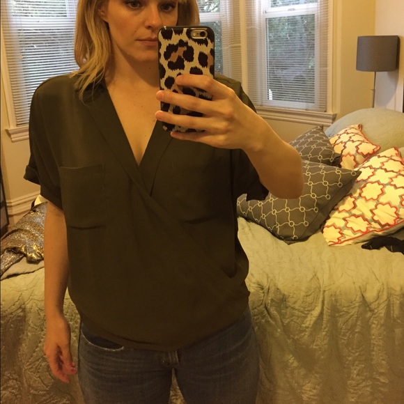 V neck cross over blouse