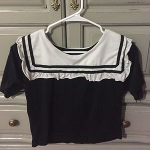 Oasap Sailor girl crop top