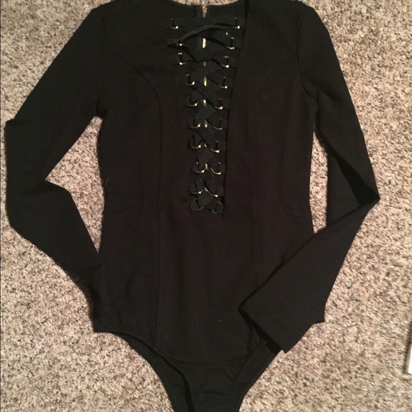 NEW Kim k Givenchy inspired bodysuit Black Lace up - Picture 4 of 4