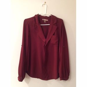 Forever 21 Wine Colored Dressy Tunic Sz L
