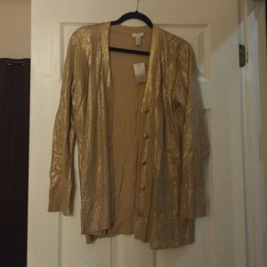 Chicos gold cardigan