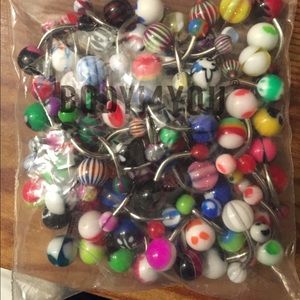 Bag full of belly button rings 14 gauge